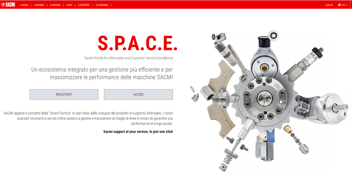 Ricambi e assistenza, tutto on line su SACMI S.P.A.C.E. 